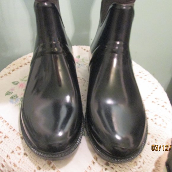 Cougar Tall Black Red Floral Rain Boots 7 Pretty! - Picture 6 of 12